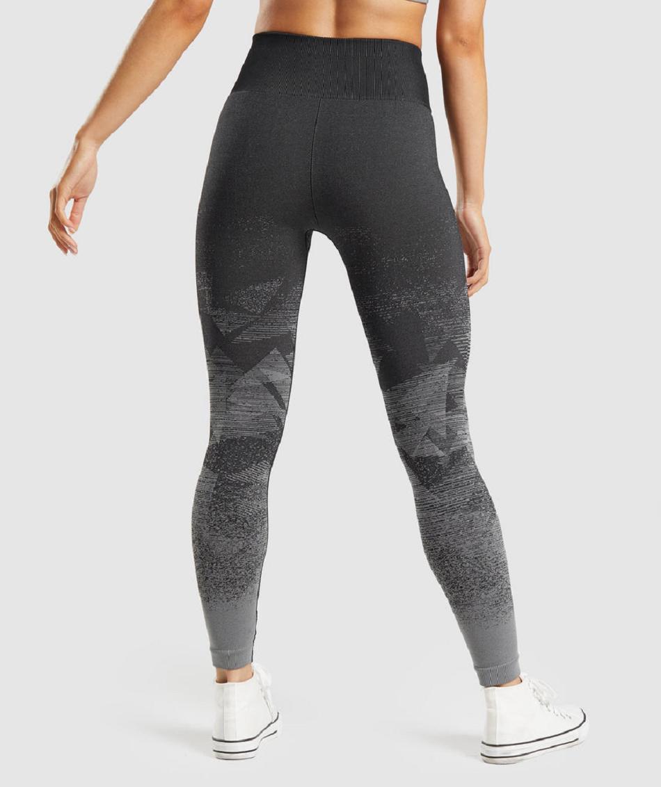 Gymshark Adapt Ombre Seamless Ženske Tajice Crne | HR 3966WNB